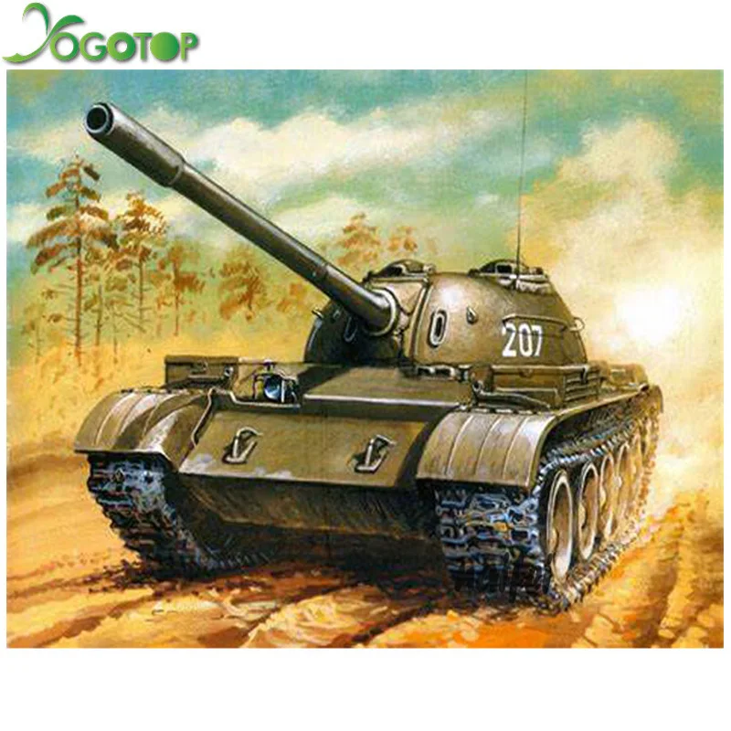 

military Diamond Painting Kit tank Diamond Art Full Drill Embroidery Landscape Mosaic Scenery Decorations For Home YY4494