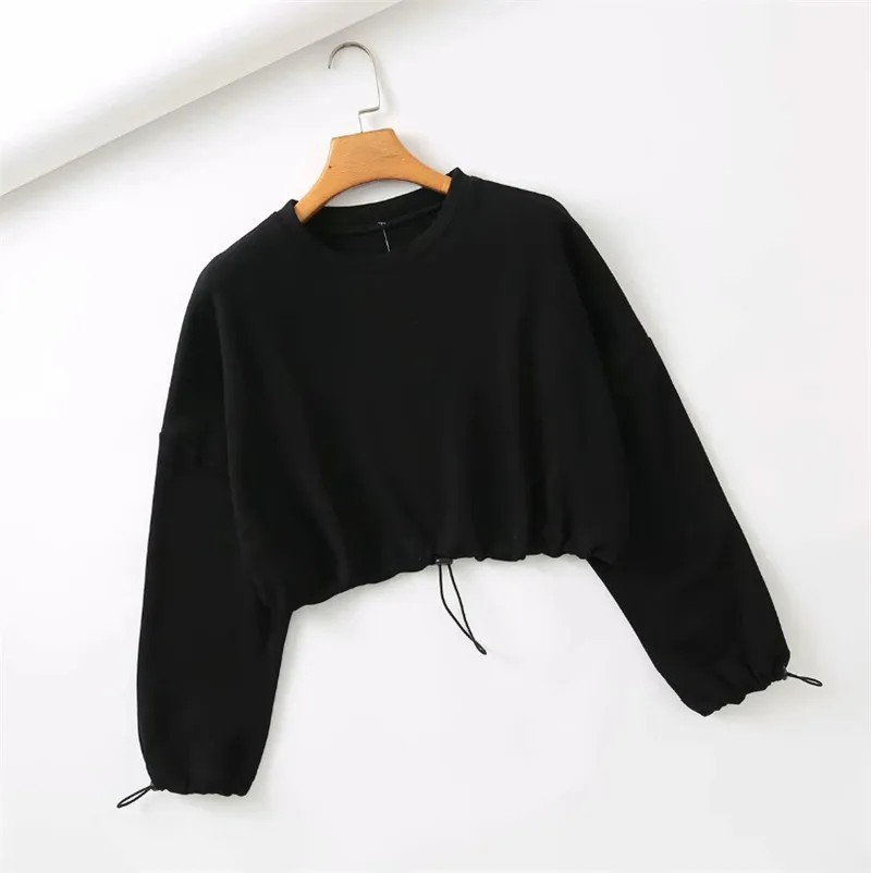 Свитшот Musuos женский однотонный повседневный пуловер с длинным рукавом и круглым