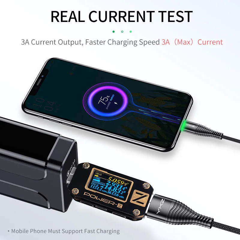 YKZ LED Micro USB кабель 3A для быстрой зарядки передачи и синхронизации данных шнур Samsung