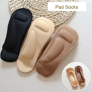 1 pair Arch Support 3D Socks Foot Massage Health Care Women Ice Silk Socks with Gel Pads Invisible S in India