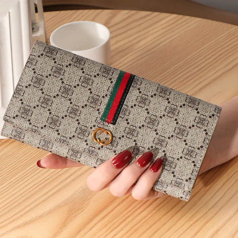 

European and American women's wallets PU leather long bag, handbag women purse women handbag zipper coin purse card holder novel