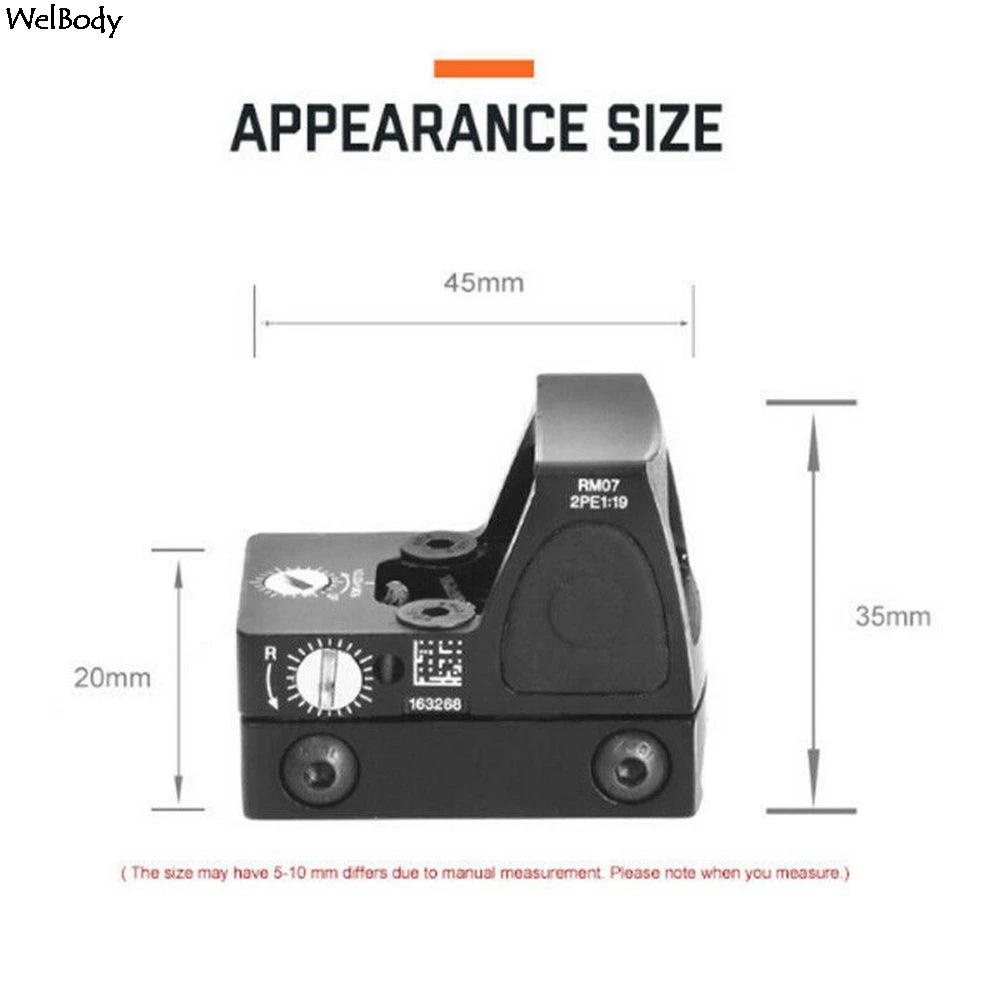 Hunting Glock Optical Micro Reflex Red Dot Sight Scope Riflescope Adjustable Brightness Rifle Scopes Airsoft Optics Sigh | Спорт и