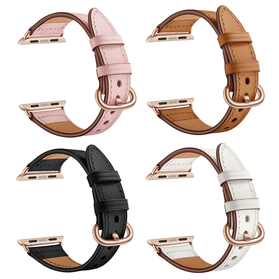 Модный ремешок для часов из натуральной кожи iWatch Apple Watch Series 5 4 3 2 1 сменный
