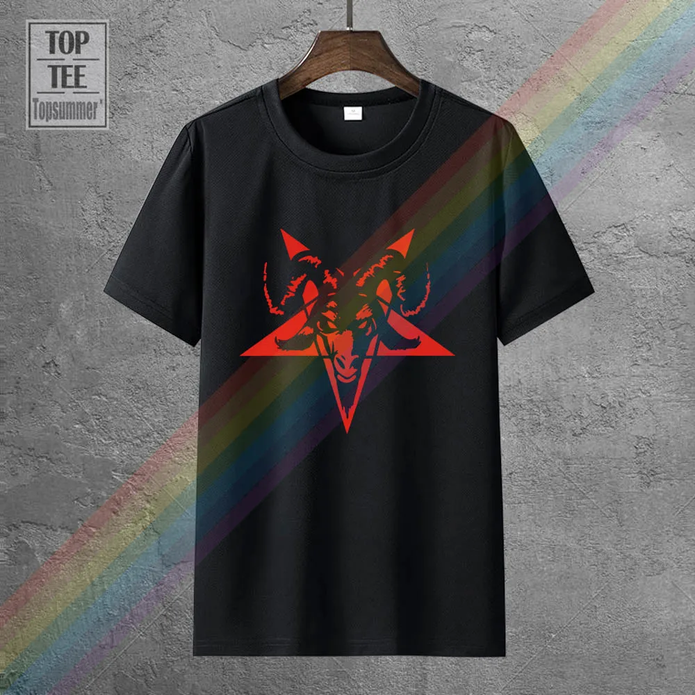 

Summer 2018 Famous Brandbaphomet Pentagram Pagan Wicca 666 Devil Occult Satanic Goth T Shirtprint T Shirts O Neck Short Sleeves
