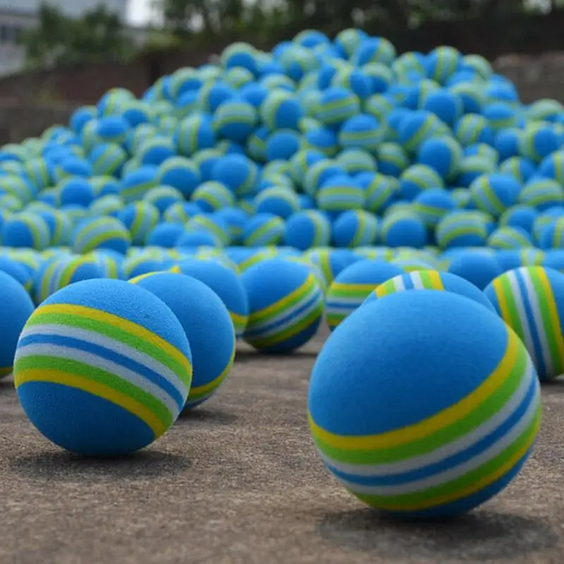 

10pcs/bag EVA Foam Golf Balls Hot new Blue Rainbow Sponge Indoor golf Practice ball Training Aid 42mm