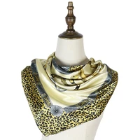 square scarf women femme silk touch scarf 90cm leopard print neck scarf hijabs fashion shawls invierno mujer satin shawl