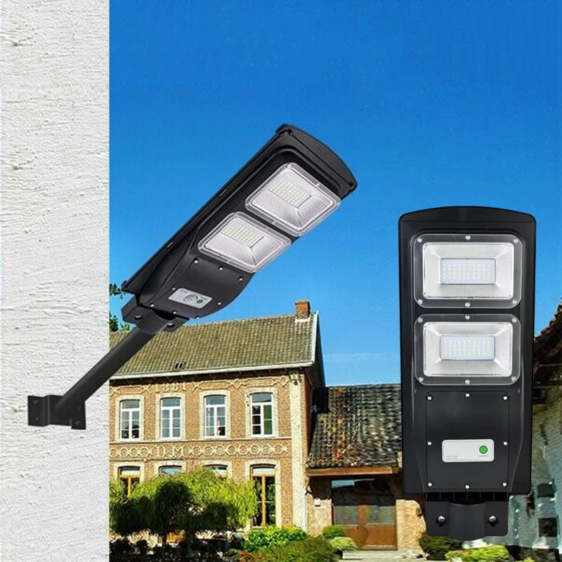 

Solar Led Street Pole Lights Outdoor with Motion Sensor Remote Controller IP65 Waterproof Garden Wall Lamp 20W 40W Lighting