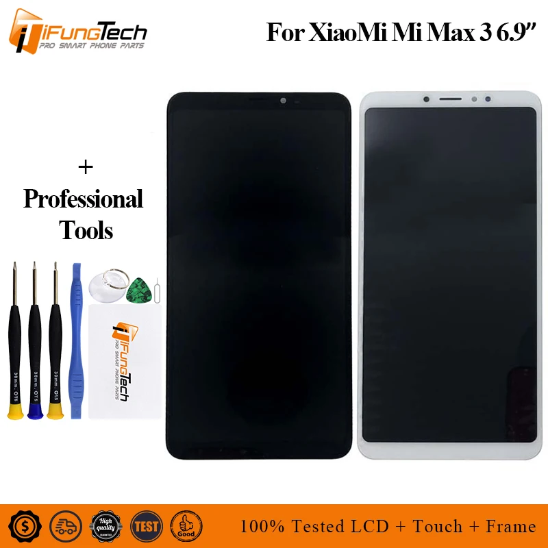 Оригинальный жк дисплей 6 9 &quotдля Xiaomi Max 3 MI сенсорная панель дигитайзер рамка для