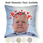 Наволочка с надписью We Love Hasbulla Mini Khabib, наволочка из хлопка и льна, наволочка Hasbulla Magomedov для детей, забавные воспоминания, сердца