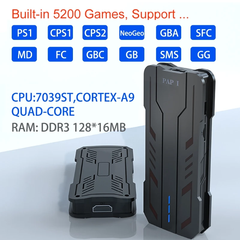 

PAP 1 Video Game Console 4K TV Output 5200 Built-in Games 2 Wireless Gamepad Portable Retro Game Stick for-Android TV/PC