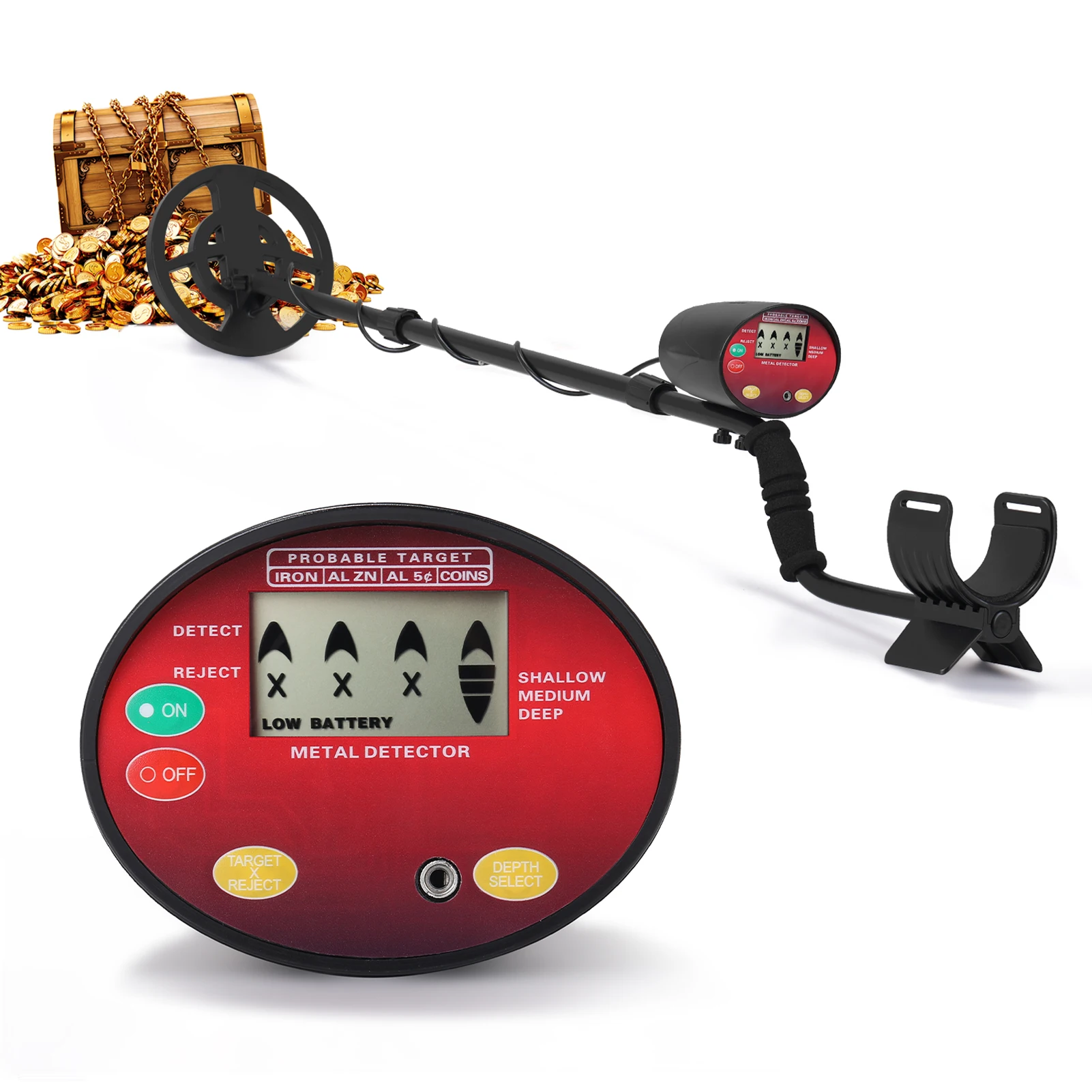

Portable Metal Detector Metal Finder Treasure Finder High Precisions Metal Detector with 230mm Waterproof Search Coil