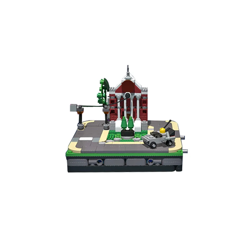 

MOC Time Travel EP1 Back To The Future Mobile City Building Blocks Kit Town Architecture With Mini Car Model Toys For Kid Gifts
