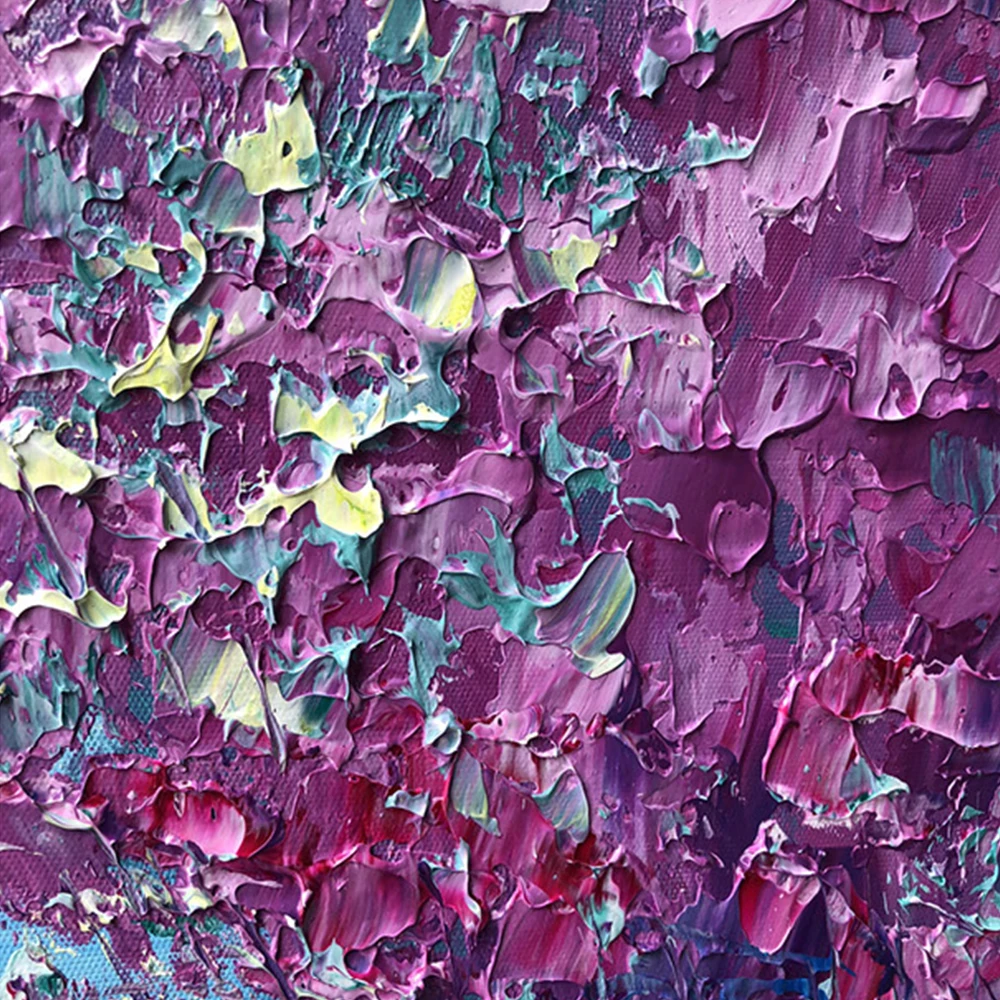 

Abstract Purple Flower Oil Paintings Handmade Thick Texture Oil On Canvas Art Living Room Home Decoration Pictures Hand Painted
