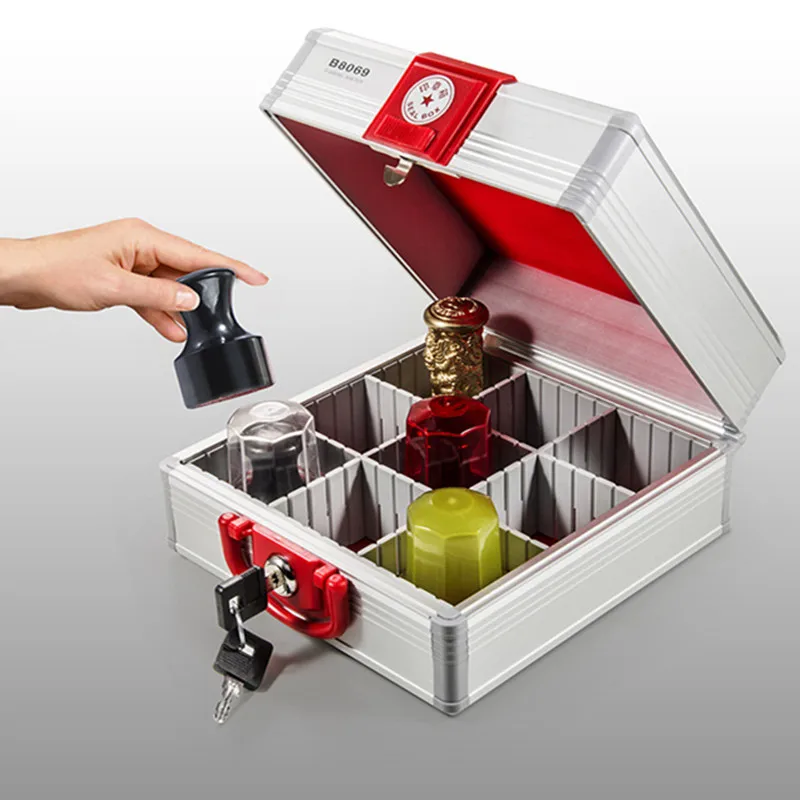 

Портативный большой маленький офисный ящик для чемоданов 6, 9 ячеек из алюминиевого сплава