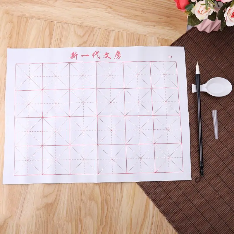 

3pcs/set Reusable Magic Water Writing Cloth Brush Gridded Fabric Mat Chinese Calligraphy Practice Practicing No Ink Dropshipping