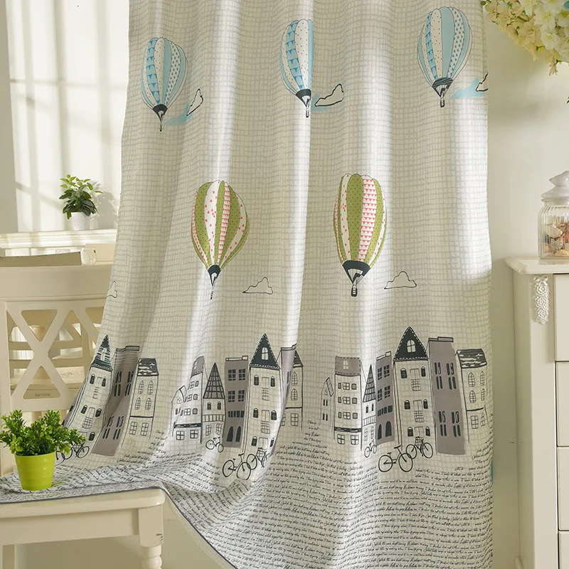 Занавески с высоким затенением занавески мультяшным летающим шаром для