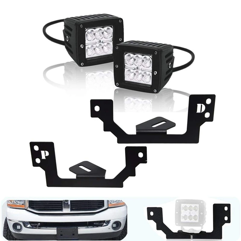Передний бампер противотуманных фар Монтажный кронштейн и 2 × 3 дюймов квадратная