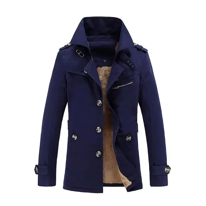 OLOEY New Arrival Male Jacket Warm Cotton-Padded Fashion Windbreaker Quality Military Men Coats Black Khaki Jackets Mens 5XL | Мужская