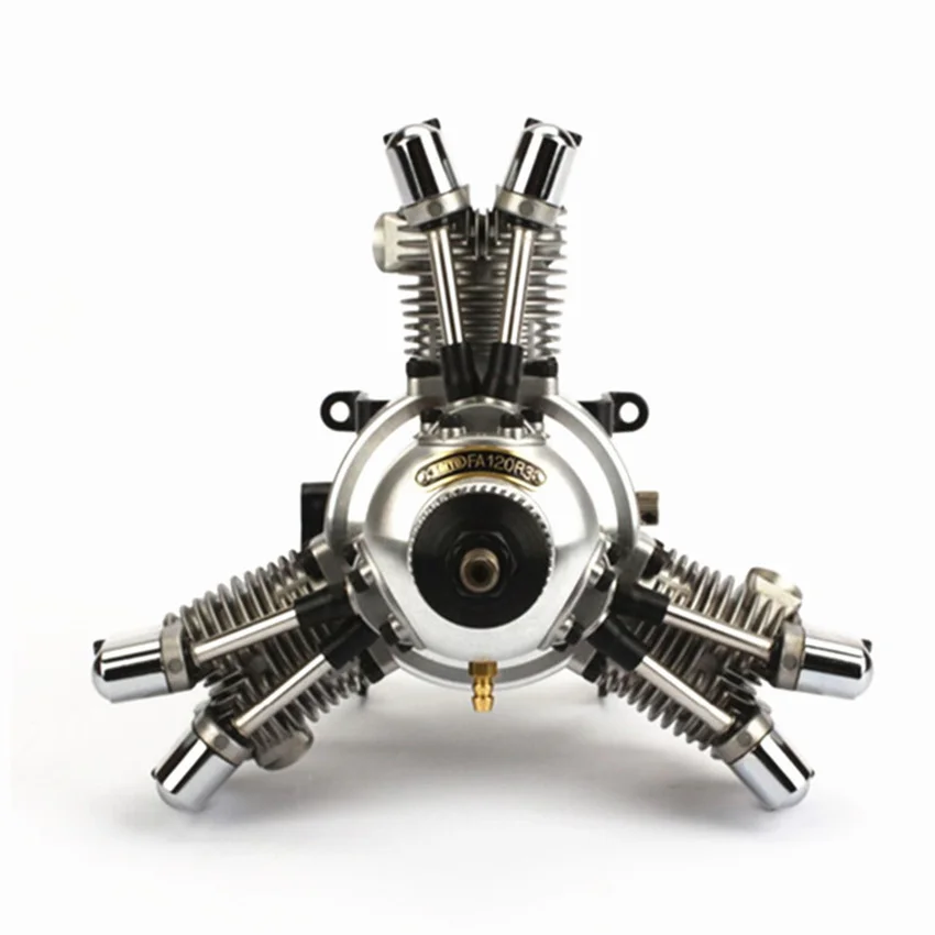 Четырехтактный трехцилиндровый метаноловый бензиновый двигатель Saito FA 120R3 20cc