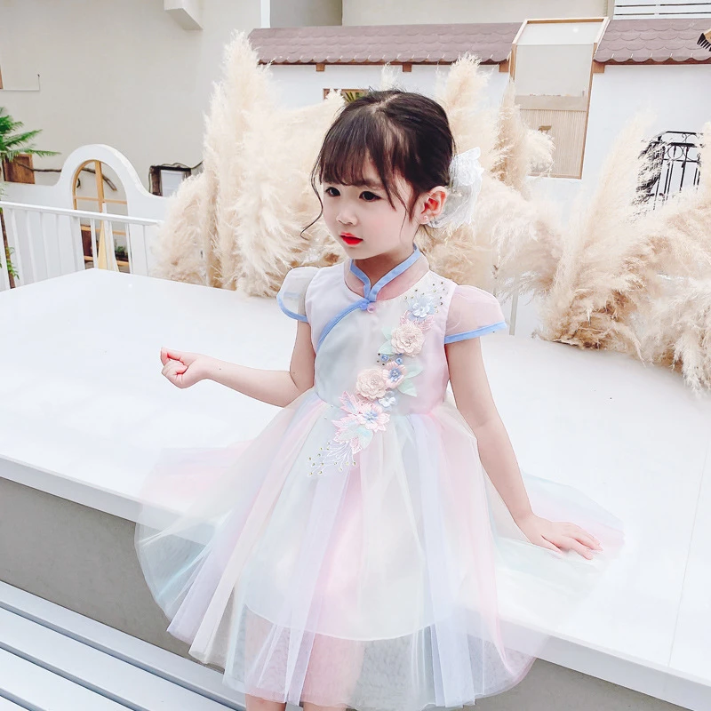 Китайские костюмы Hanfu для девочек сказочное платье народные танцы винтажная