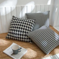 fashion plaid knitted cushion cover diameter 45cm plover lattice design fashion super soft cotton pillow case decor pillowcase