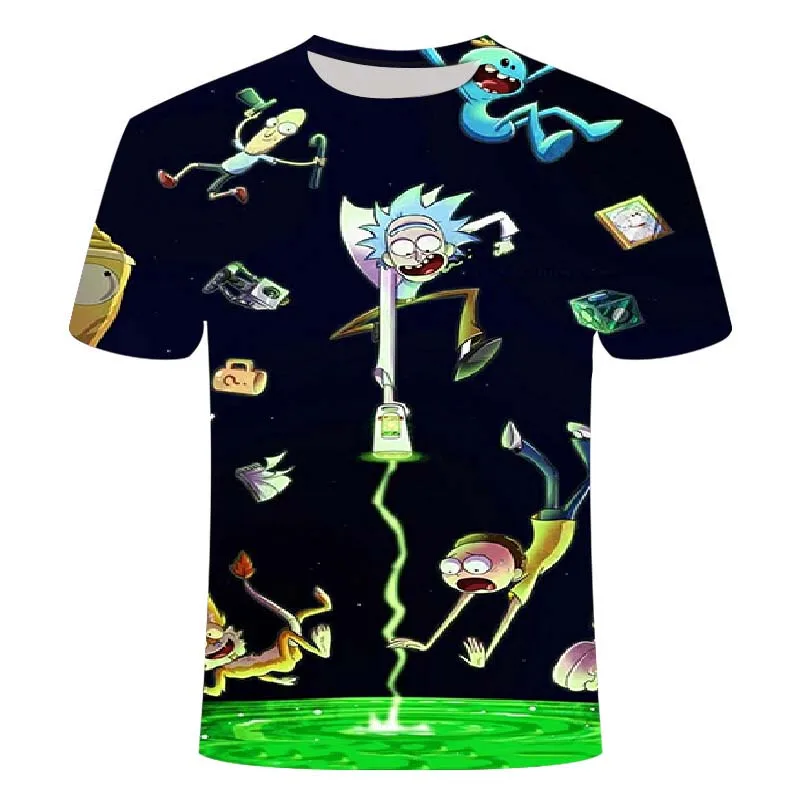 

Funny Things Anime T shirt Printed 3D Rick t shirt men's Tops Anime T-shirt oversize Hip Hop Men Women Summer Short sleeve Tops