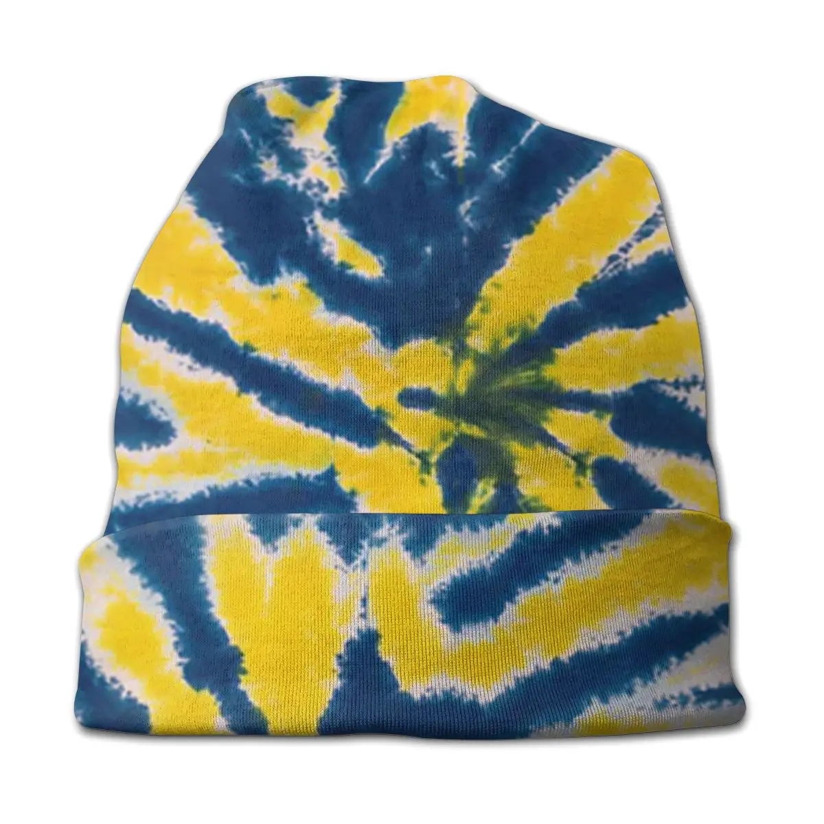 Красочные желтые синие Tie Dye унисекс взрослая Повседневная шапка бини уличная