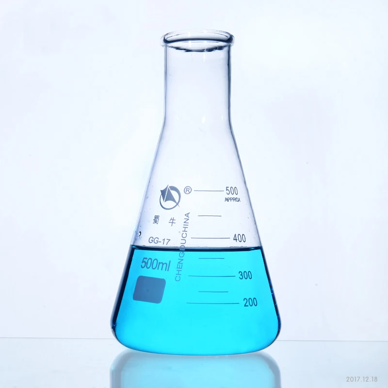 1 шт. Трехгранная стеклянная колба с большим горлышком коническая Erlenmeyer