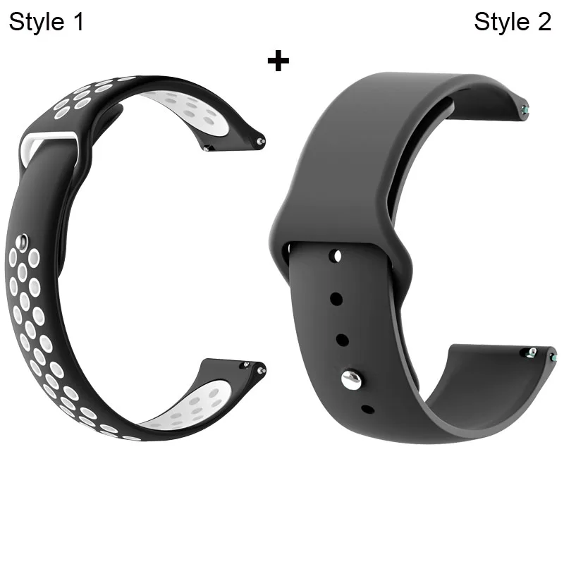 Black White-Black Ремешок для Xiaomi Amazfit Pace Stratos GTR 47 мм для huawei GT 2 46 мм Honor Magic Dream ремешок для samsung gear S3 Galaxy 46 мм - Цвет: Black White-Black