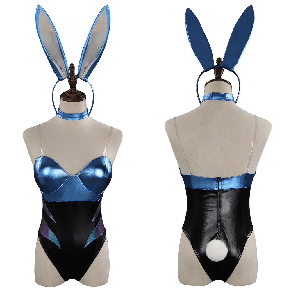 

LoL Akali The Rogue Assassin KDA Cosplay Costume Bunny Girls Jumpsuit Outfits Halloween Carnival Suit