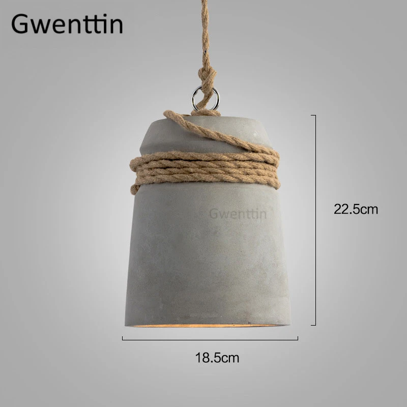 Винтажный подвесной светильник из пеньковой веревки в стиле ретро промышленный