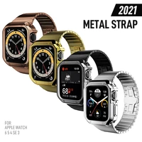 for apple watch series 6 5 4 3 2 band strap 40mm 44mm 42mm black stainless steel bracelet strap adapter for iwatch band 4 3 38mm