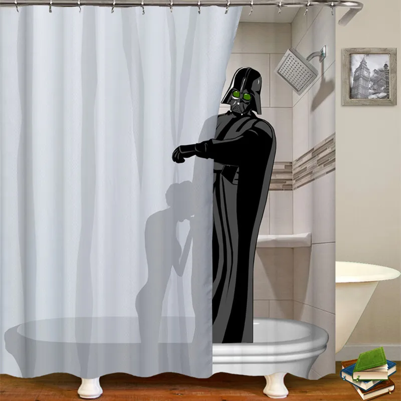 Забавная картина ткань для занавесок душа занавески с крючками ванной комнаты 3d