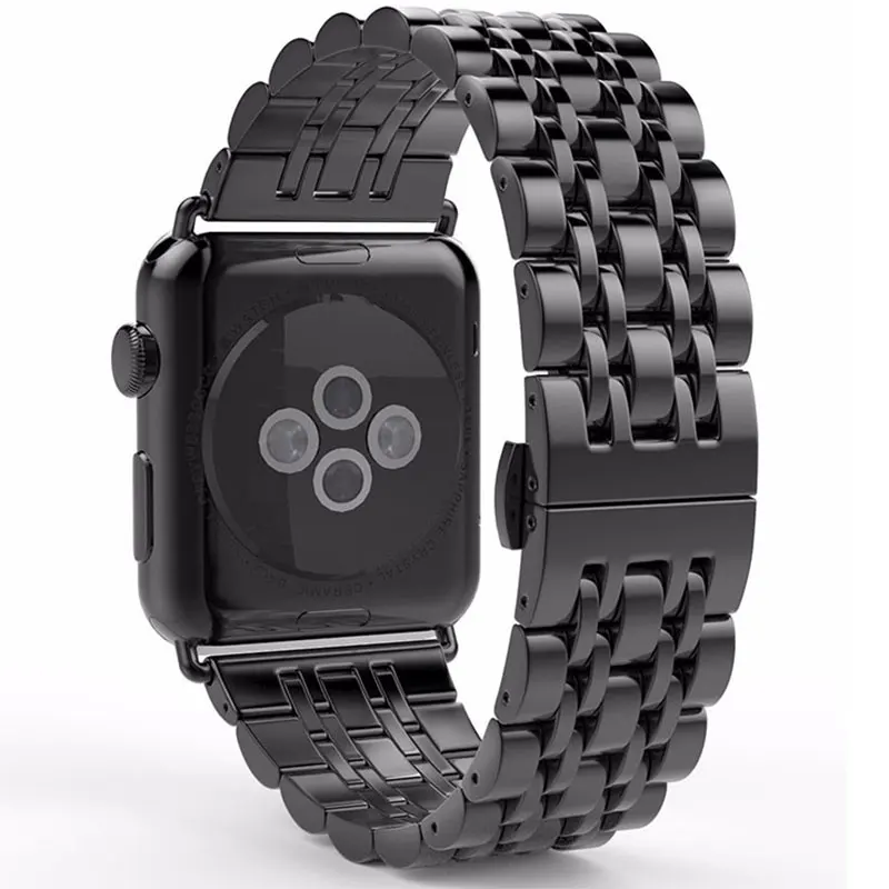 Ремешок для часов из нержавеющей стали Apple Watch 5 4 3 44 40 38 42 мм браслет со скрытой