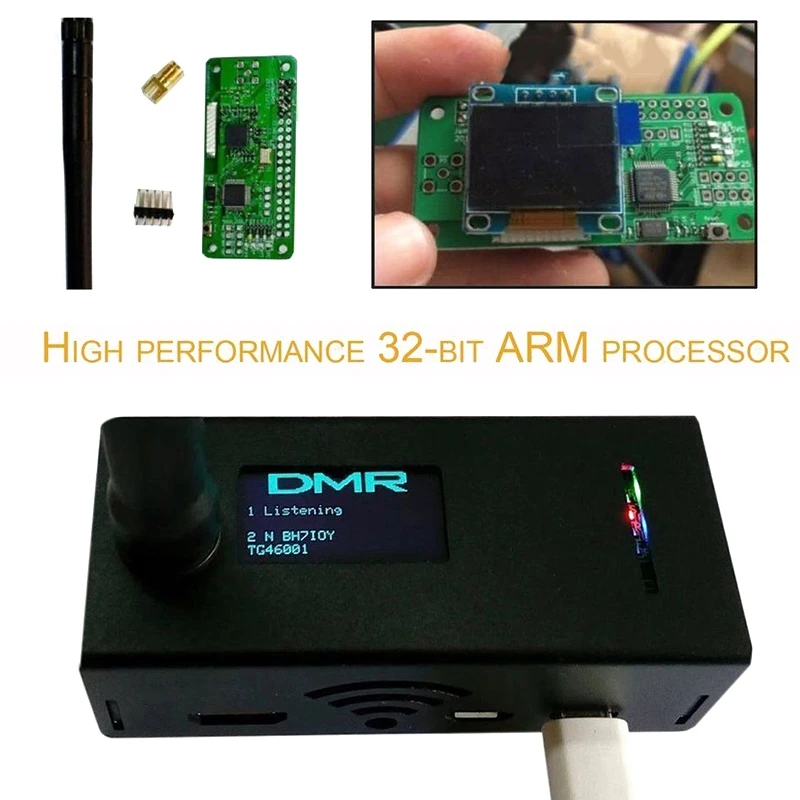 Jumbospot MMDVM Поддержка точки доступа P25 DMR YSF+ для Raspberry Pi+ OLED+ антенна+ черный чехол+ 16 г TF карта готов к QSO