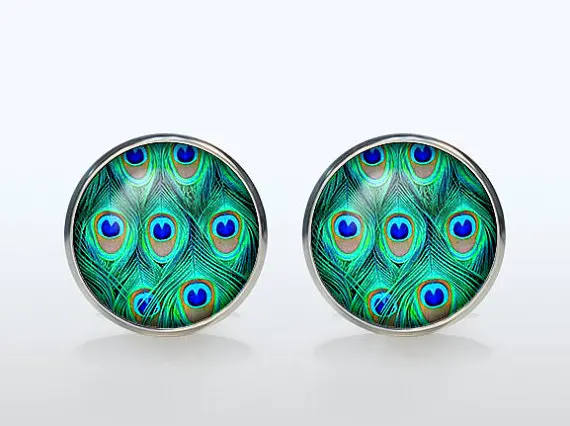 Винтажные высококачественные свадебные запонки Модные Позолоченные павлиньи