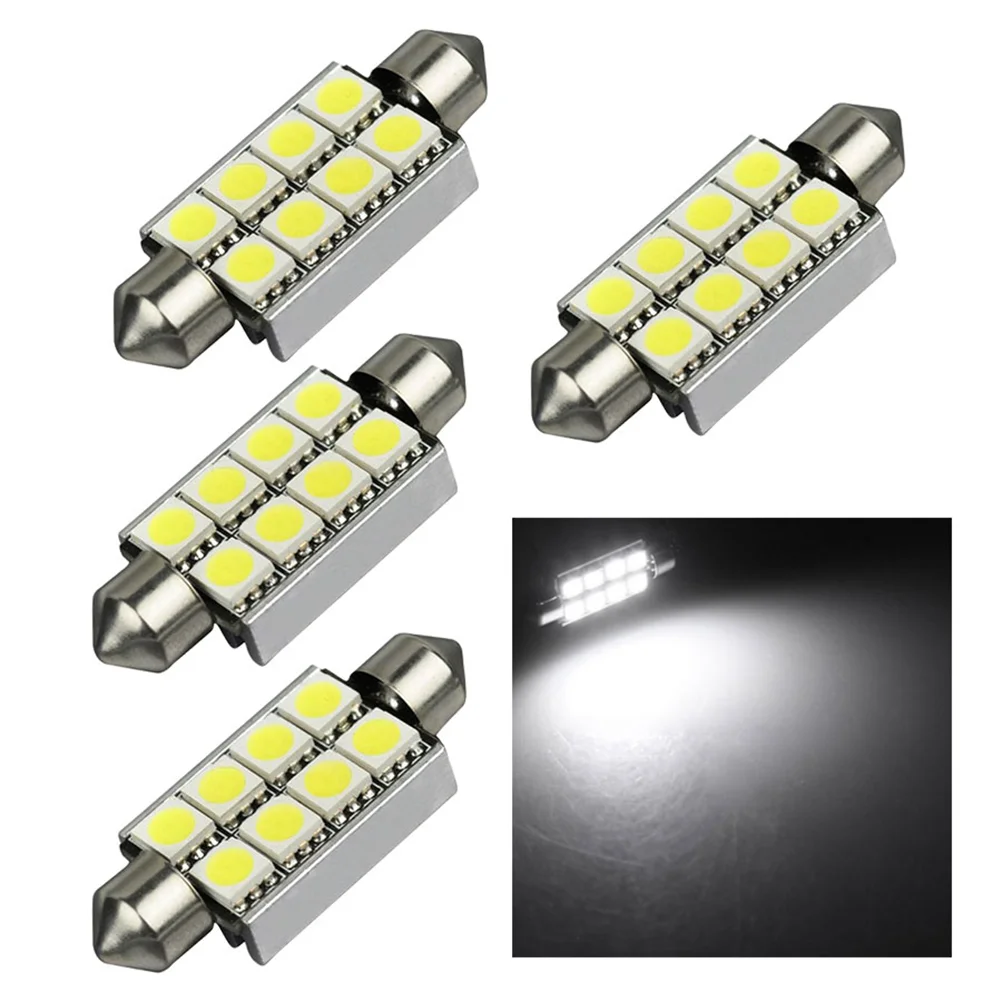 

10 шт. 42 мм 5050 8-SMD Автомобильная купольная карта интерьерная Светодиодная лампа