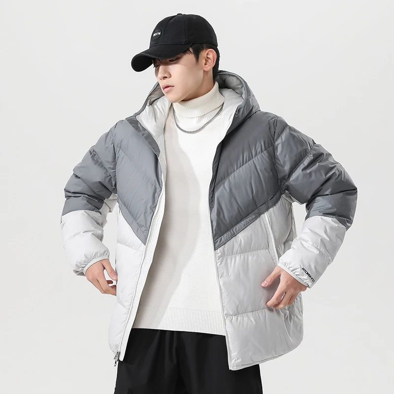 Ветровка мужская водонепроницаемая Бомбер с капюшоном приталенная в стиле