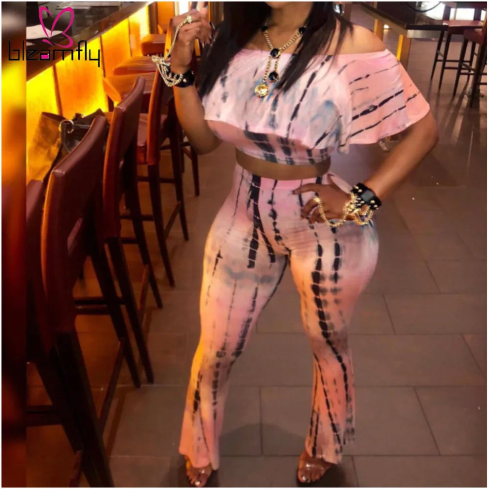 Сексуальный комплект из 2 предметов с принтом в виде галстука красителя женский