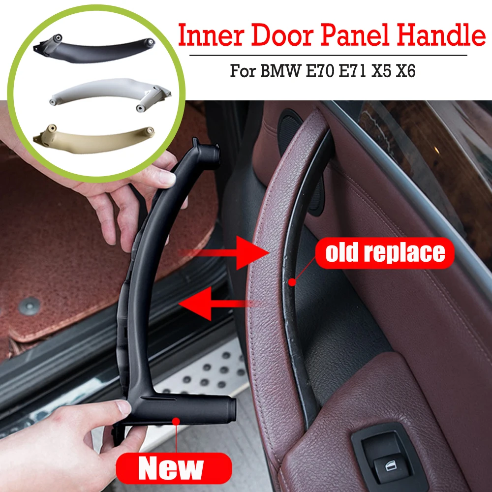 

Beige Black Car Front Rear/Left Right Interior Door Handle Inner Panel Pull Trim Cover For BMW E70 E71 X5 X6 2007-2013