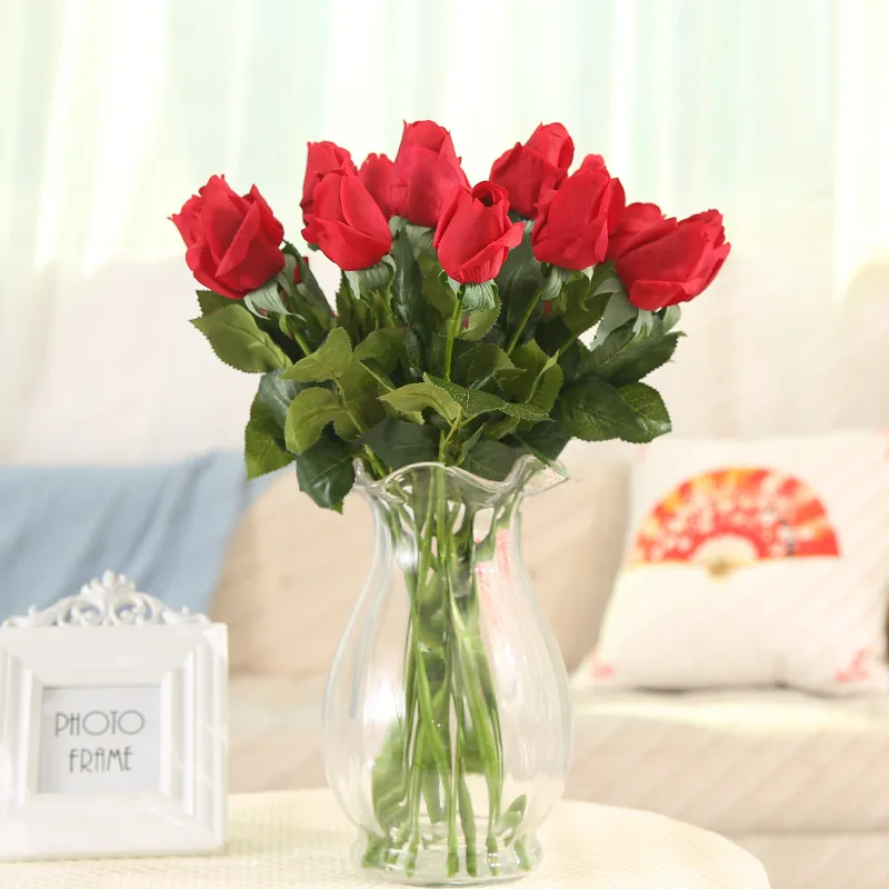 Искусственные розы на ощупь имитация цветка из латекса для украшения дома и