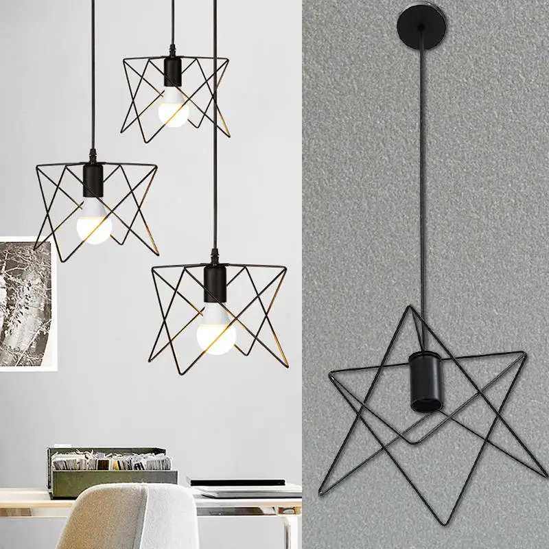 

Iron Pendant Light Pendant Lamp E27 Black Dreamlike Romantic Home Decor Lighting Parlor Bedroom Retro Hanging Lamp