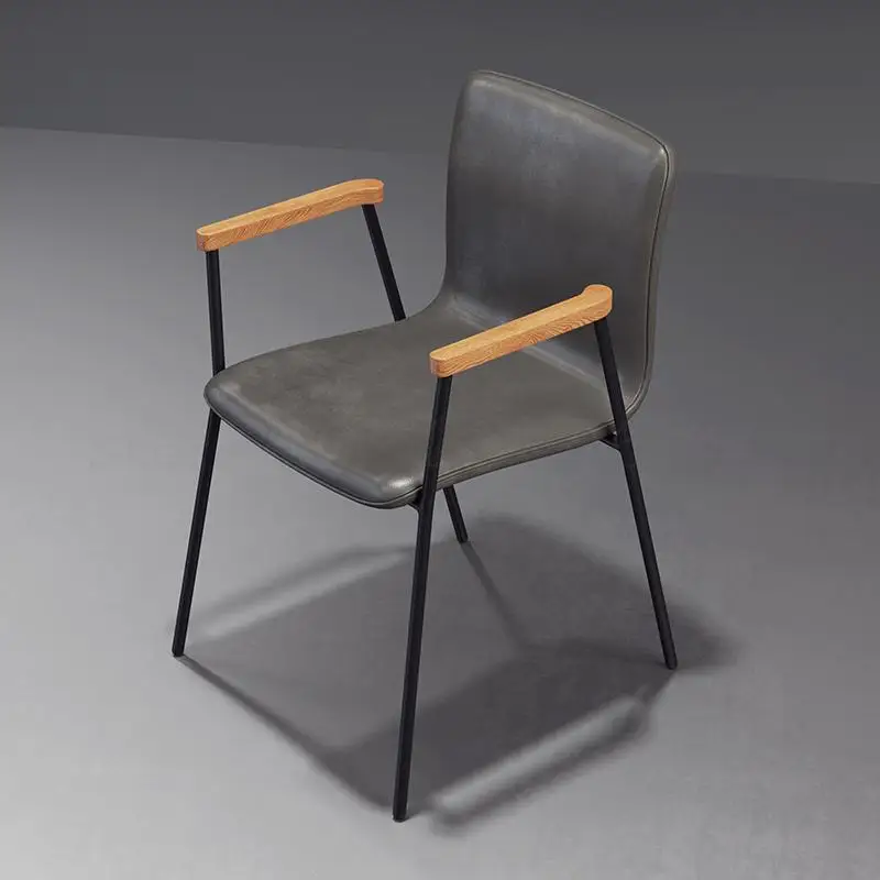 Nordic Modern Simple Back Home Dining Chair Coffee Designer Leisure Armrest Iron Art Loft Office Stool |