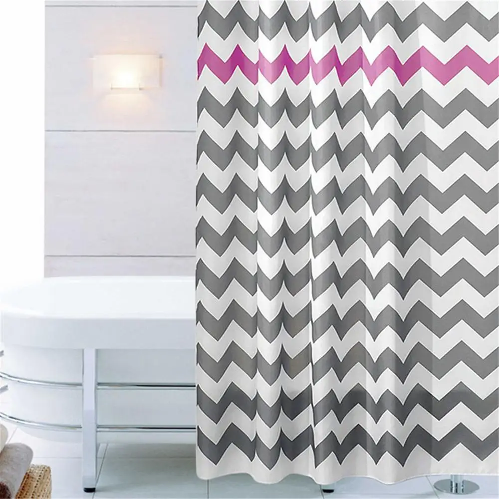 Занавеска для душа прочные водонепроницаемые шторы из полиэстера в полоску с