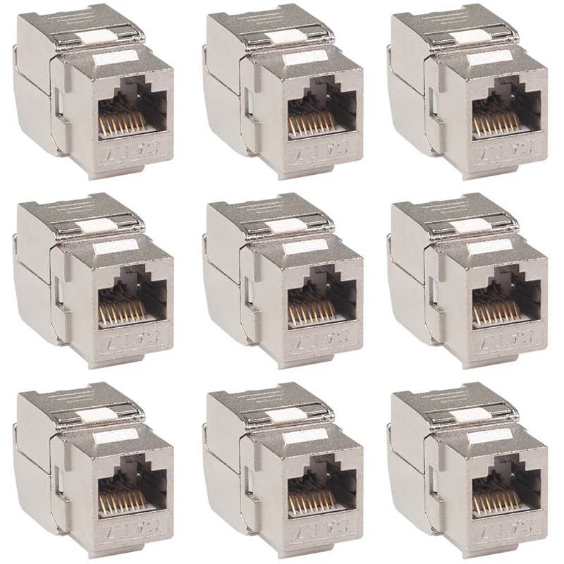 

12 шт. в упаковке, RJ45 Keystone Cat7 Cat6A Экранированный FTP цинковый сплав сети модуля Keystone Jack разъем адаптера 10 Гб сети