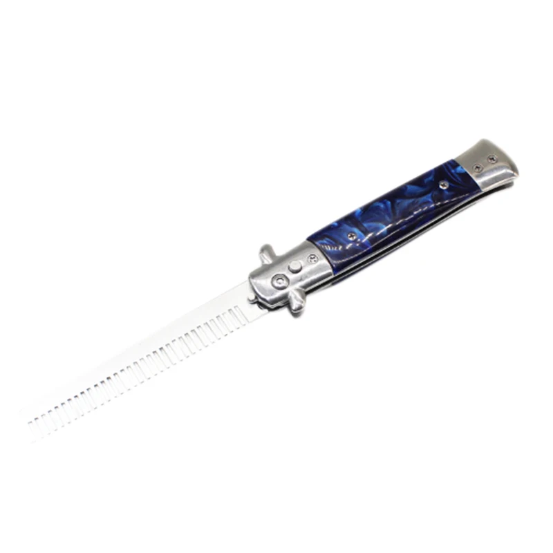 2Pcs Automatic Stainless Steel Combs Foldable Knife Brushes Hair Trimmer Comb Brush Accessories White &amp Blue | Красота и здоровье