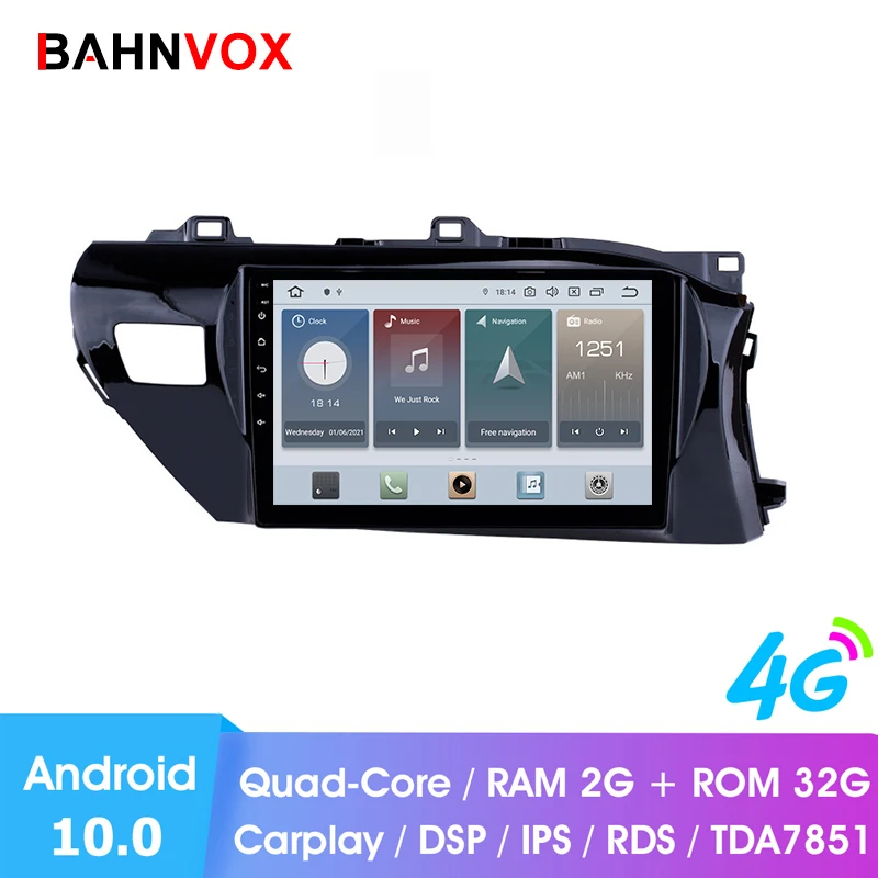 10 1 &quotandroid 0 ОЗУ 2G Автомобильный gps dvd плеер для Toyota Hilux RHD 2017 2018 автомобильное радио