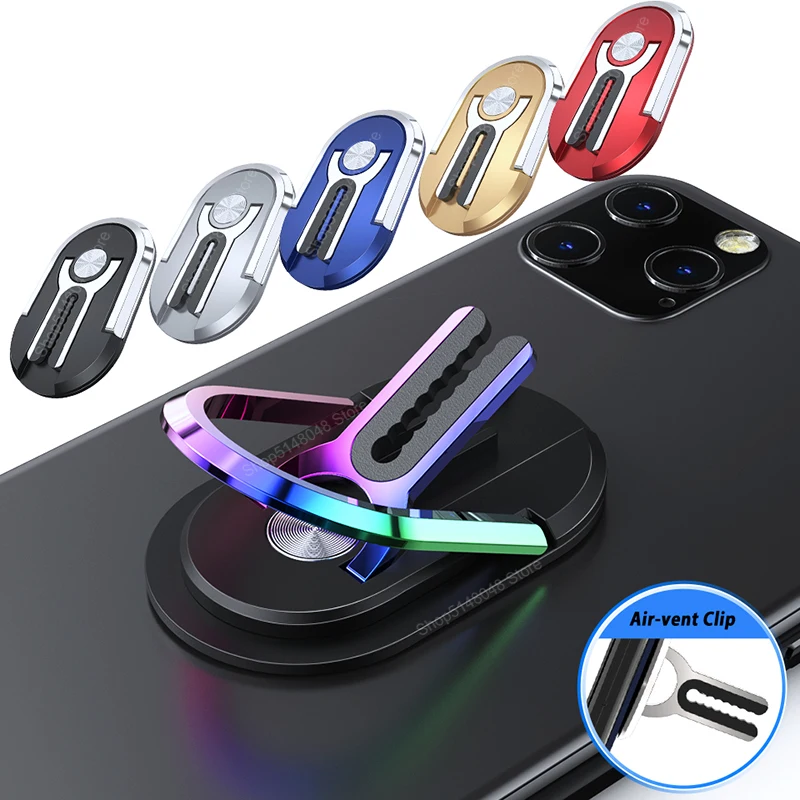 

Universal 360 Degree Rotation Car Mobile Phone Holder Stand MultiPurpose No Magnetic Phone Stand Folding Design 5 Optional Color