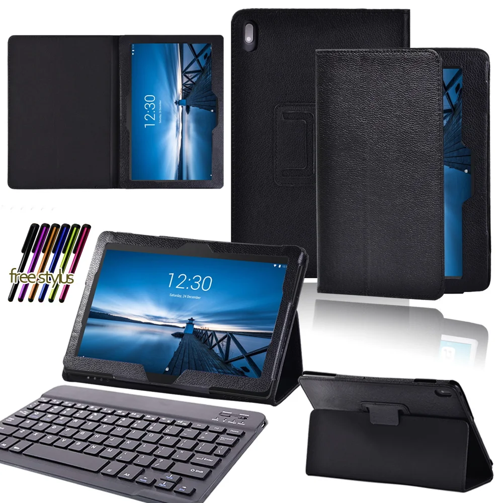 

For Lenovo Tab E10 TB-X104F 10.1" PU Leather Stand Case Shockproof Tablet Back Cover+Bluetooth Keyboard+free Stylus