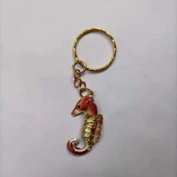 5pcs handmade vivid swing enamel seahorse keychain keyring cloisonne cute luxury key chains for women girls ladies wholesale